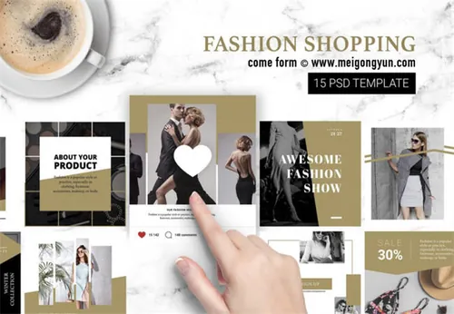 高端时尚购物广告图模板 Fashion Shopping Instagram Template