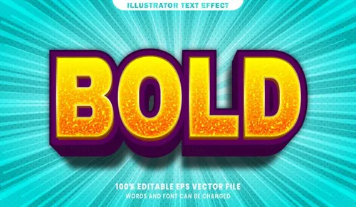 卡通漫画三维立体特效字体文本特效可编辑EPS矢量模板素材3d text style effect