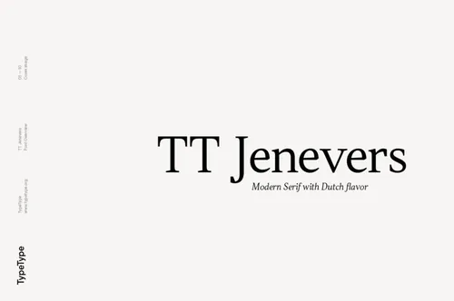 荷兰风味的现代品牌设计海报排版衬线英文字体 TypeType - TT Jenevers Font Family