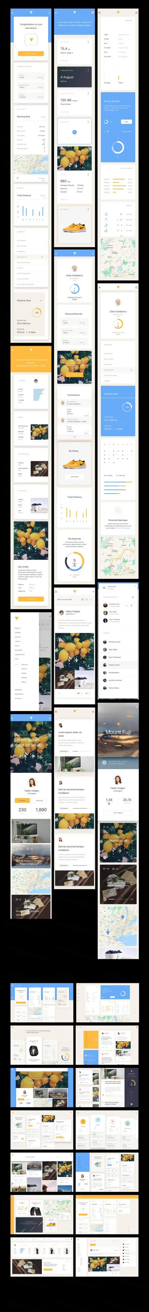 一套清新的仪表盘（Dashboard）套装源文件