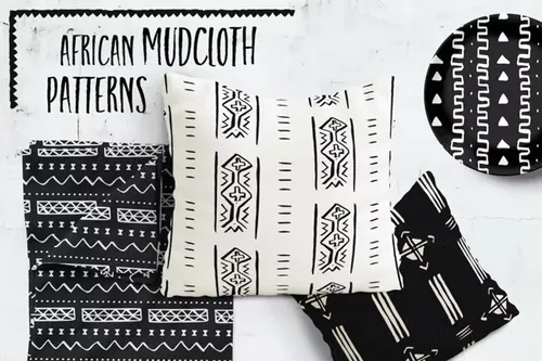 20款精美的非洲泥浆染色织物工艺泥布矢量图案合辑 Afric