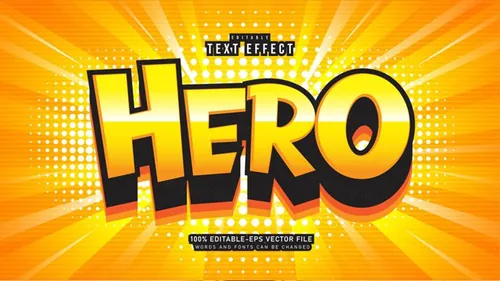 卡通漫画三维立体特效字体文本特效可编辑EPS矢量模板素材3d text style effect