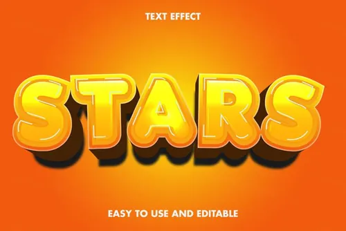 卡通漫画三维立体特效字体文本特效可编辑EPS矢量模板素材3d text style effect