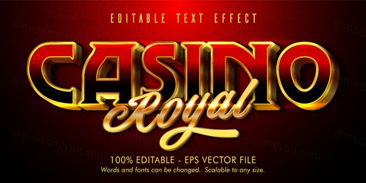 三维立体金属特效字体文本特效可编辑EPS矢量模板素材3d editable text style effect