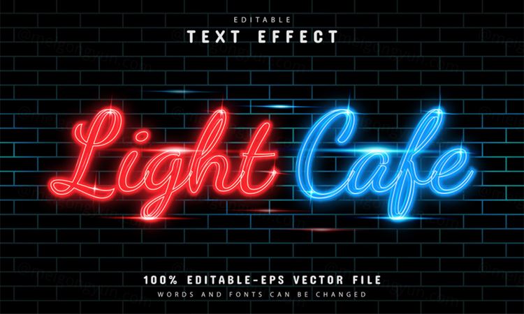 三维立体光效特效字体文本特效可编辑EPS矢量模板素材3d text style effect