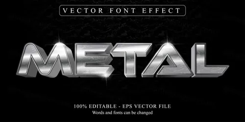 三维立体金属特效字体文本特效可编辑EPS矢量模板素材3d editable text style effect