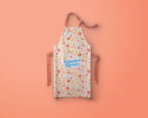 厨房围裙贴图样机PSD模板Psd Kitchen Apron Mockup Template