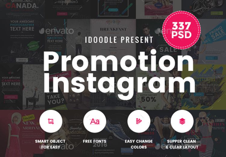 337个Instagram的推广图PSD源文件