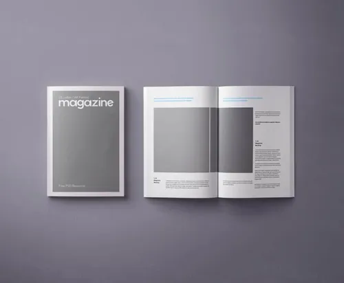 A4书籍杂志模型PSD贴图模板Psd Magazine Mockup Template US A4