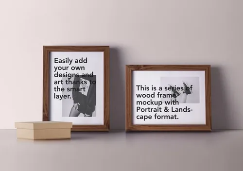木框框架模型PSD模板Psd Wood Frame Mockup