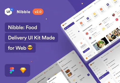 全套iPad外卖订餐餐饮预定Web APP UI界面素材 Nibble