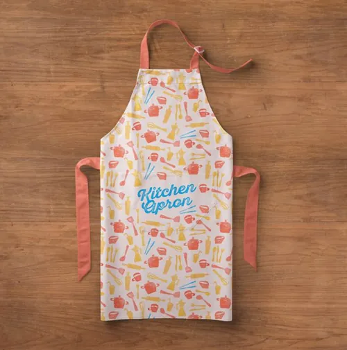 一个经典的psd厨房围裙样机 Psd Kitchen Apron Mockup Template