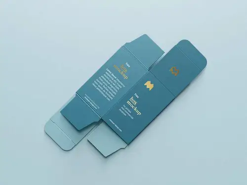 高品质盒子展开图包装设计提案样机PSD模板 Unfolded Box Mockup 样机模