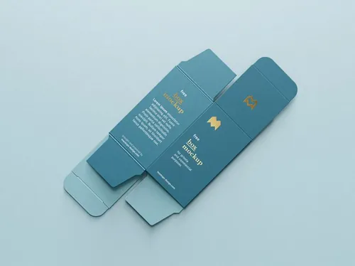 高品质盒子展开图包装设计提案样机PSD模板 Unfolded Box Mockup