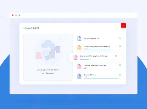 上传文件界面UI设计素材 Upload Files Design Te