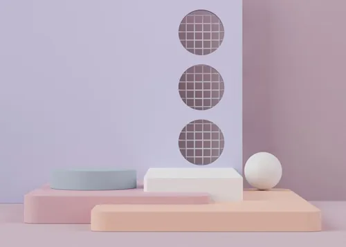 3D渲染圆形几何产品台子舞台抽象背景素材