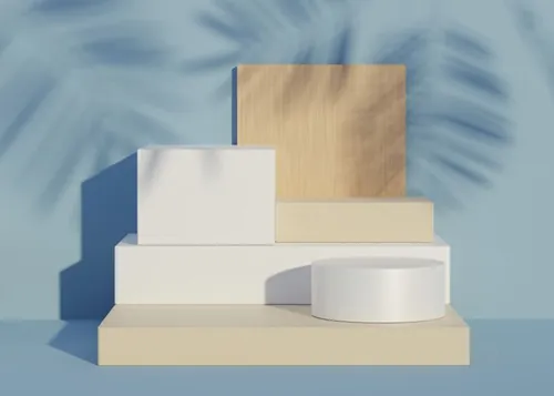 3D渲染圆形几何产品台子舞台抽象背景素材