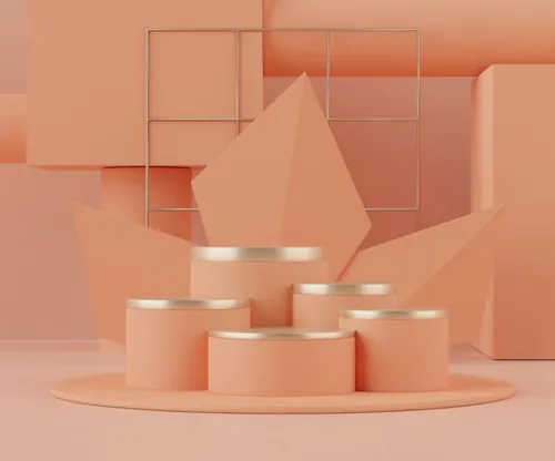 3D渲染圆形几何产品台子舞台抽象背景素材