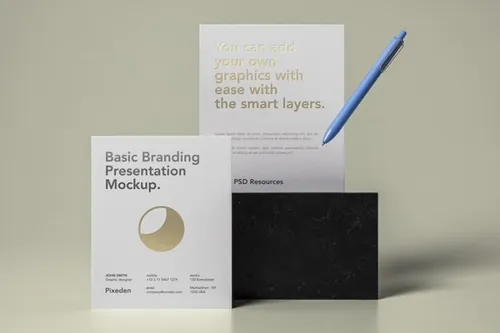 精美的品牌文具样机 Basic Stationery Branding Vol 27