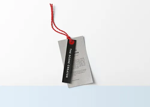 一款双层时尚的灰黑色服装吊牌样机