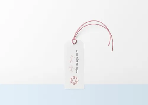 粉色棉麻绳清新可爱童装饰品吊牌