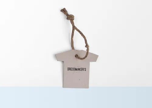 T恤形状牛皮纸棉麻绳标签吊牌智能贴图