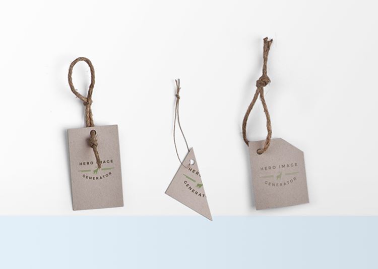 三款几何形状牛皮纸棉麻绳标签吊牌智能贴图