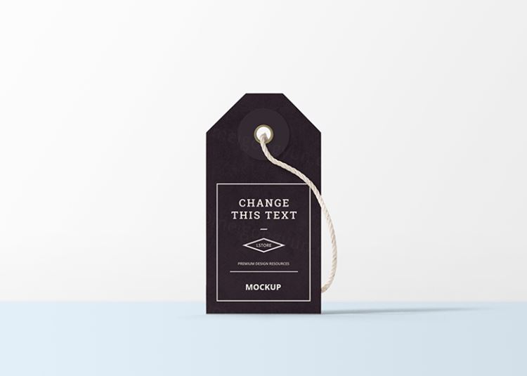 一款黑色卡纸T型烫银吊牌展示样机