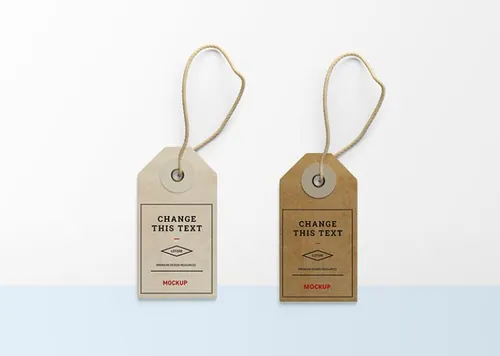 两款时尚的T型牛皮纸服装吊牌样机