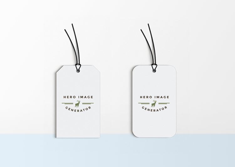 白色卡纸压印服装吊牌展示样机