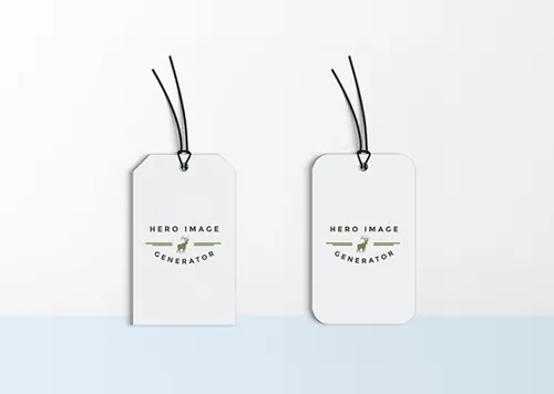 白色卡纸压印服装吊牌展示样机