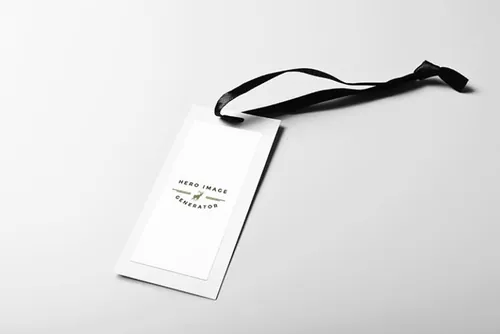 白色棉纸丝袋打孔服装吊牌贴图样机