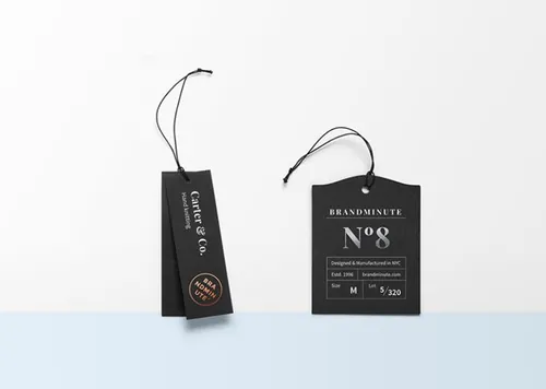 两款黑色卡纸的高档烫金烫银风格吊牌样机