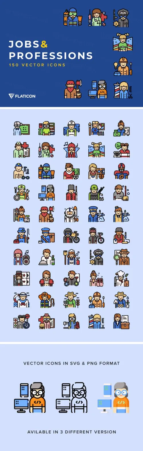 职务职业图标大全 Jobs and Professions Icons