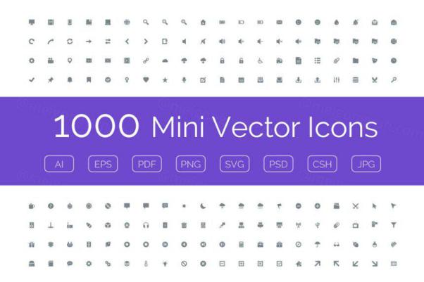 极简主义矢量图标素材 1000 Mini Vector Icons