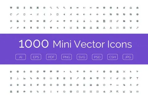 极简主义矢量图标素材 1000 Mini Vector Icons