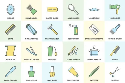 100 美发沙龙或理发图标素材 Hair Salon or Barber Ico