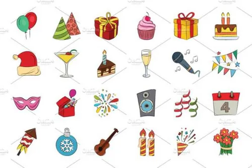 手绘庆祝图标素材 Celebration Hand Drawn Vector I