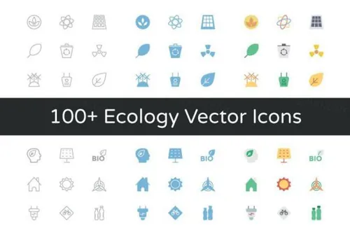 100 生态矢量图标素材 100  Ecology Vector Icons