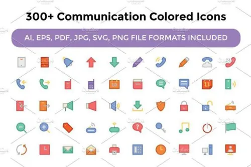 300 通讯彩色图标素材 300  Communication Colored
