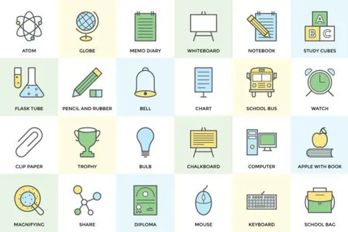 100 学校和教育图标大全School and Education Icon S