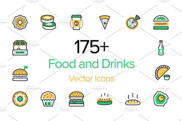 175 食物和饮料图标素材 175  Food and Drinks Icons