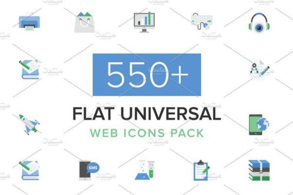 扁平化通用网页图标素材 550  Flat Universal Web Icon