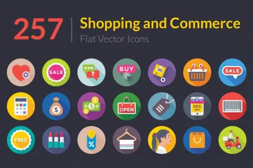 购物和商业扁平化图标 257 Shopping and Commerce Fla