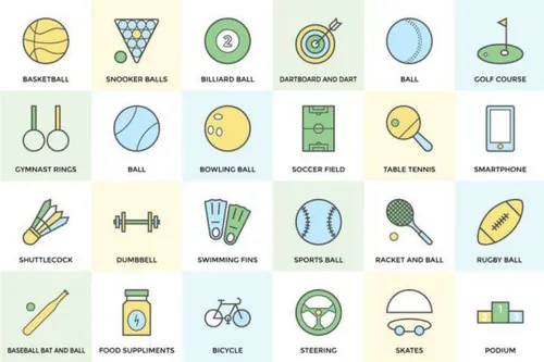 150 彩色运动图标大全 150  Sports Icon Set