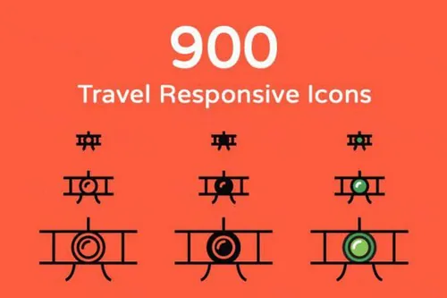 900个旅游响应式图标 900 Travel Responsive Icons