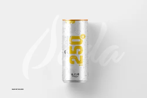 易拉罐快餐饮料包装品牌设计提案样机模板素材 250ml soda cans mockup