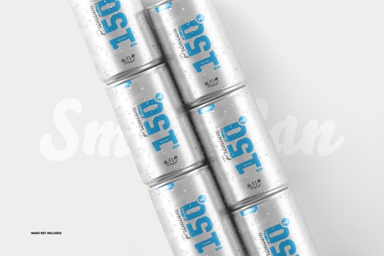 易拉罐快餐饮料包装品牌设计提案样机模板素材 150ml soda cans mockup