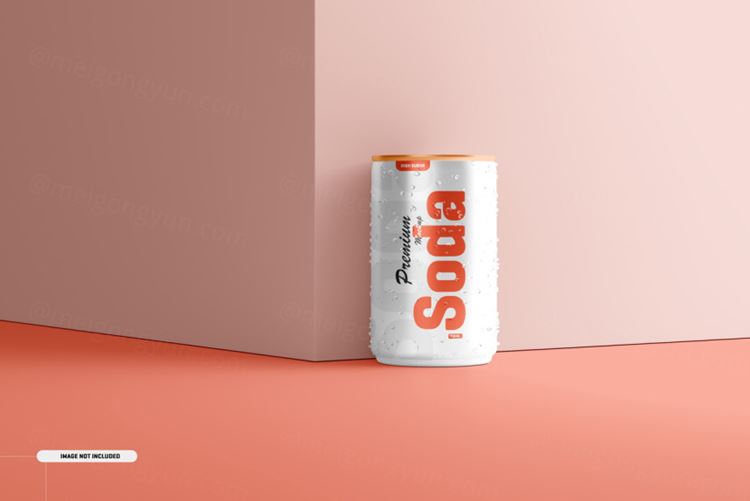 易拉罐快餐饮料包装品牌设计提案样机模板素材 150ml soda cans mockup