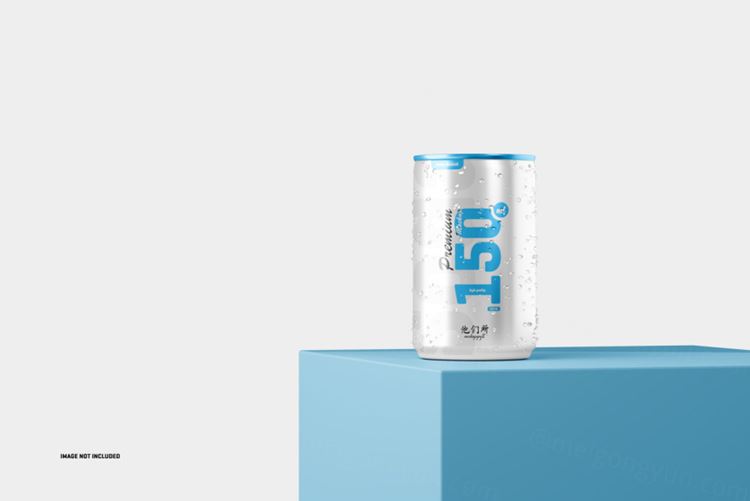 易拉罐快餐饮料包装品牌设计提案样机模板素材 150ml soda cans mockup